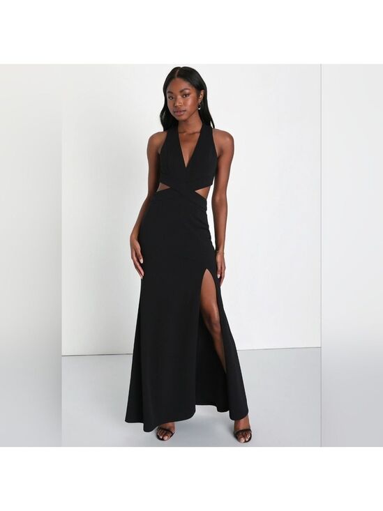 Lulus Dresses & Skirts - Lulus | Gorgeous Affair Black Cutout Backless Maxi Dress | Size S
